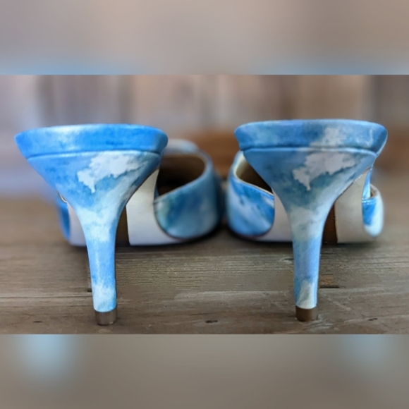 Sam Edelman Janessa Blue Floral Kitten Heels, Sz 6 - Picture 3 of 10